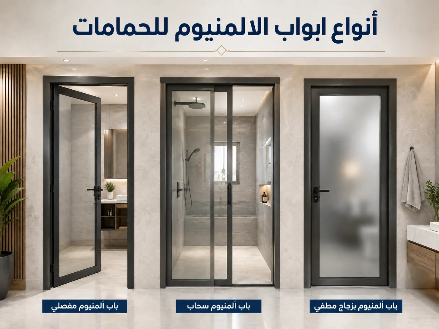 أنواع ابواب الالمنيوم للحمامات ومميزاتها وأفضل مواصفاتها